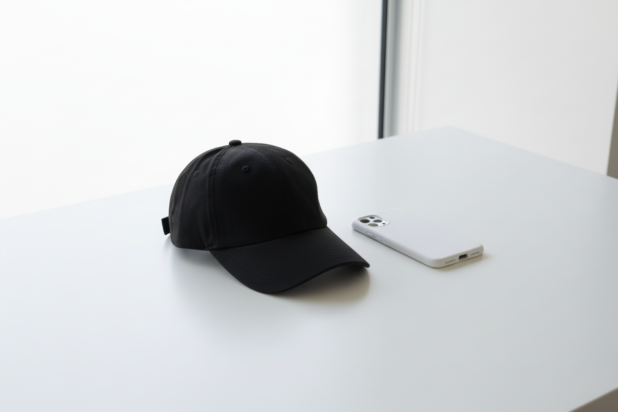 une casquette noir a la place, mais garde cette image 