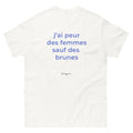 T-shirt j'ai peur des femmes brunes